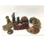 Collection soapstone oriental figures