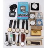 Vintage new old stock gentleman's Newmark wristwatch in box, together with other wristwatches to inc