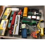 Diecast unboxed selection of lorries, cars, trains etc.