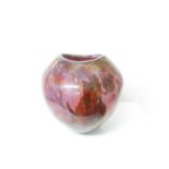 Stylish pink and purple art glass vase with aventurine fleck decoration