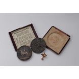 First World War R.M.S Lusitania medal in box, The Army Rifle Association The Queen's Cup Medallion,