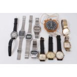 Collection of ten wristwatches to include Beltime LCD quartz, Avia and Smiths, together with an Inge