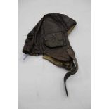 Vintage brown leather motorcycle / flying hat