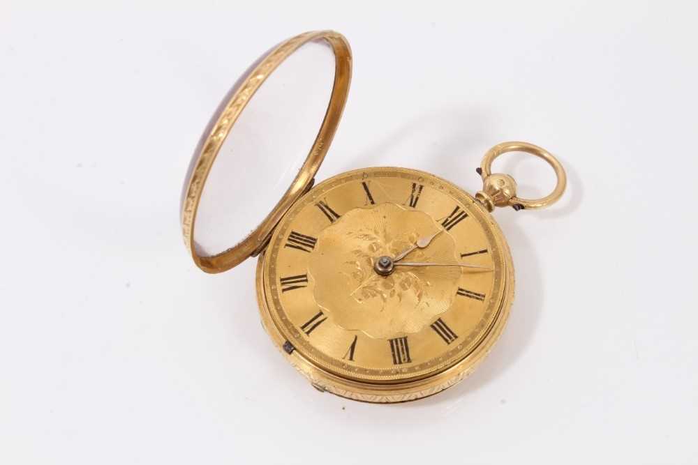 19th century Swiss 18ct gold cased fob watch - Image 4 of 5