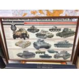 Collection of framed military related photographs, posters and other items to include to First World