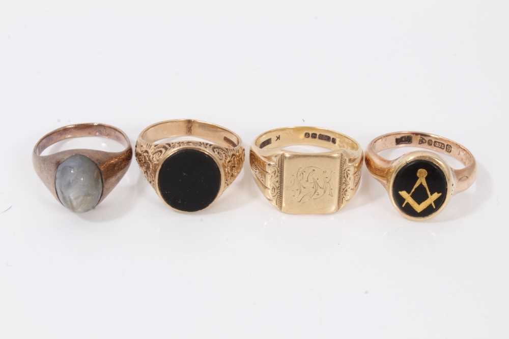 Four gentlemen's gold rings - Image 2 of 2