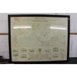Second World War period map- 'Dunkirk to Berlin June 1940 - July 1945, Journeys Undertaken by The Rt