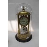 Large perpetual motion mantle mantel clock under dome
