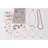 Group of contemporary silver gilt paste set jewellery including necklaces, pendants, earrings and ri