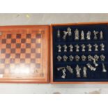 Pewter Dungeons and Dragons chess set, boxed