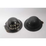 Second World War British Military MKII Steel Helmet with painted finish and Civil Defence naming, to