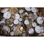 Large collection of wristwatch and pocket watch movements, together with watch cases and other watch