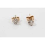 Pair diamond stud earrings