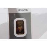 Switzerland - Herafus Fine Gold 999.9 Bullion Bar wt. 10gm (1 Bullion Bar)