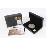 G.B. - The Royal Mint Issued silver 5oz medal commemorating 'Minting Methods' 2010 cased with Certif