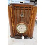 Large 1930s Art Deco style Pilot radio receiver, model U650, in wooden case,