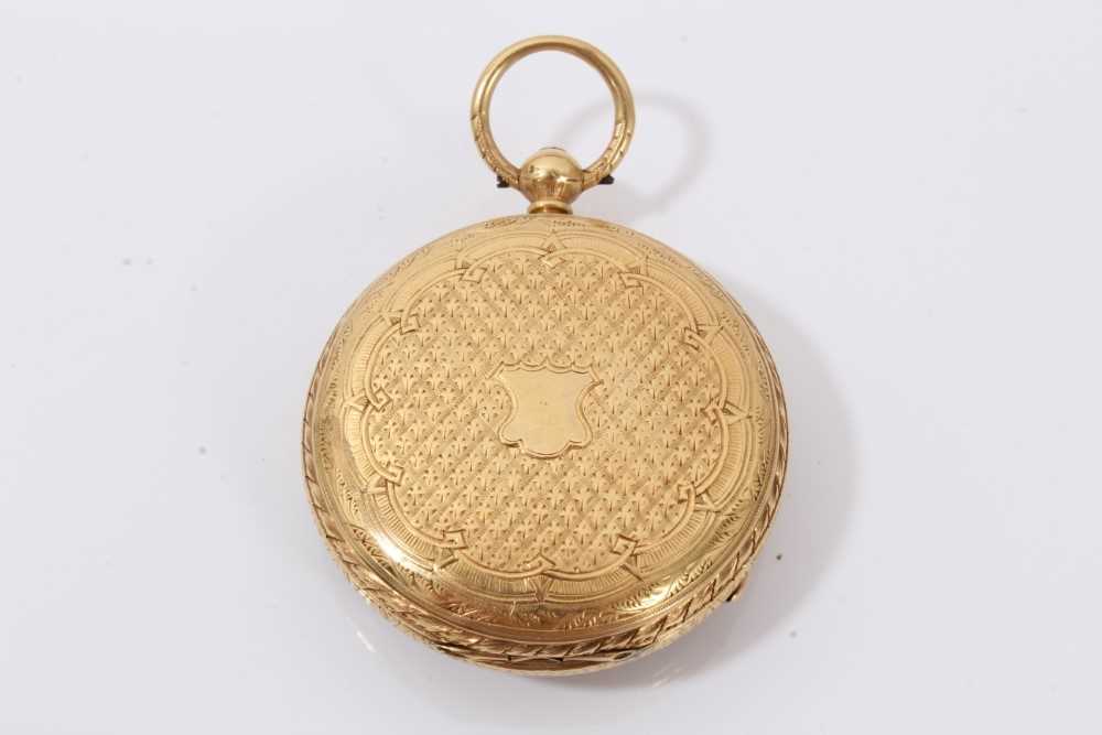 19th century Swiss 18ct gold cased fob watch - Image 2 of 5