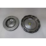 Two pewter dishes