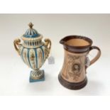 Doulton Jug 'The Handy man' and a Continental vase and cover