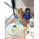 Six items of Ruskin pottery