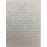 Edith Tolkien (1889-1971) a hand written double-sided letter by the wife of J. R. R. Tolkien to his