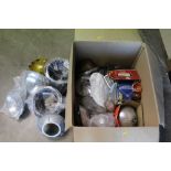 One box of Classic car light units, headlights and other lights possibly for a Triumph Dolomite or H