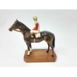 Beswick racehorse and jockey No 12, on plinth base