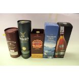 Selection of scotch whisky, including Aberlour, Talisker Skye, Chivas Regal, and Glenfiddich, togeth