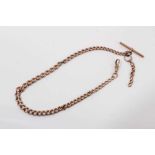 Late Victorian 9ct gold watch chain, 37cm long