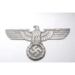 Second World War period Nazi cast aluminium Eagle plaque, possibly form a civic building, reverse st
