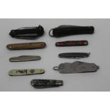 Group of military and other pen knives