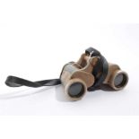 Second World War Nazi Afrika Korps Binoculars, marked cag, Dienstglas 6x30, 329914, ddx. , with leat