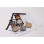 Collection of First World War campaign medals comprising War medals named to 1600 PTE. J. Vinson. Es