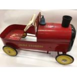 Tri-ang Children's Pedal car 'The Duke Express' together with a Mobo tin plate Horse (2)