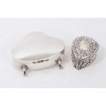Silver jewellery box and heart shaped trinket box (2)