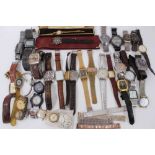 Large collection of wristwatches to include Accurist, Zeon and others (1 box)