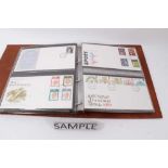 Stamps selection of G.B. first day covers in albums including special hand stamps, silk issues