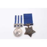 Victorian medal pair comprising Egypt medal 1882 - 89 with The Nile 1884 - 85 clasp named to 1036 PT