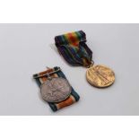 First World War pair comprising War and Victory medals named to 128429 PTE. T. A. Rawlings. Middx' R