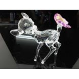 Swarovski crystal Disney model - Bambi with pink butterfly
