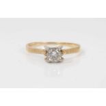 18ct gold diamond single stone ring
