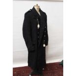 1950's National Fire Service (N.F.S.) Great Coat, with label to interior 'size 7 1952' together with
