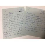 Edith Tolkien (1889-1971) two hand written double sided letters