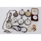 Group pocket watches and two vintage wristwatches