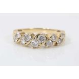 18ct gold diamond ten stone half eternity ring