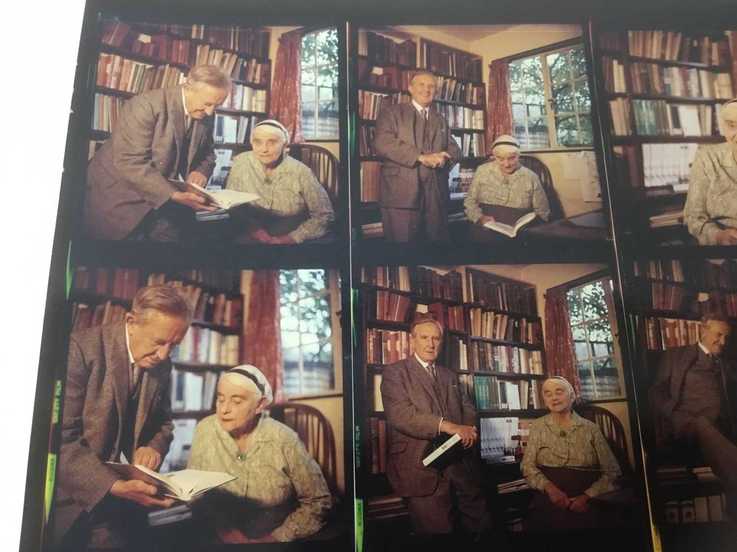 Pamela Chandler (1928-1993) four colour contact sheets taken of J. R, R. Tolkien and his wife Edith - Image 10 of 17