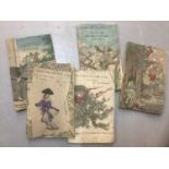 Five Japanese Fairytales books circa. 1890 with woodblock illustrations