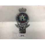 Scarce RAC Motorsport Members badge