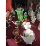 Mdina paperweight and collection of assorted glassware