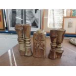 Three Bernard Rooke pottery vases, the largest measuring 21.5cm high